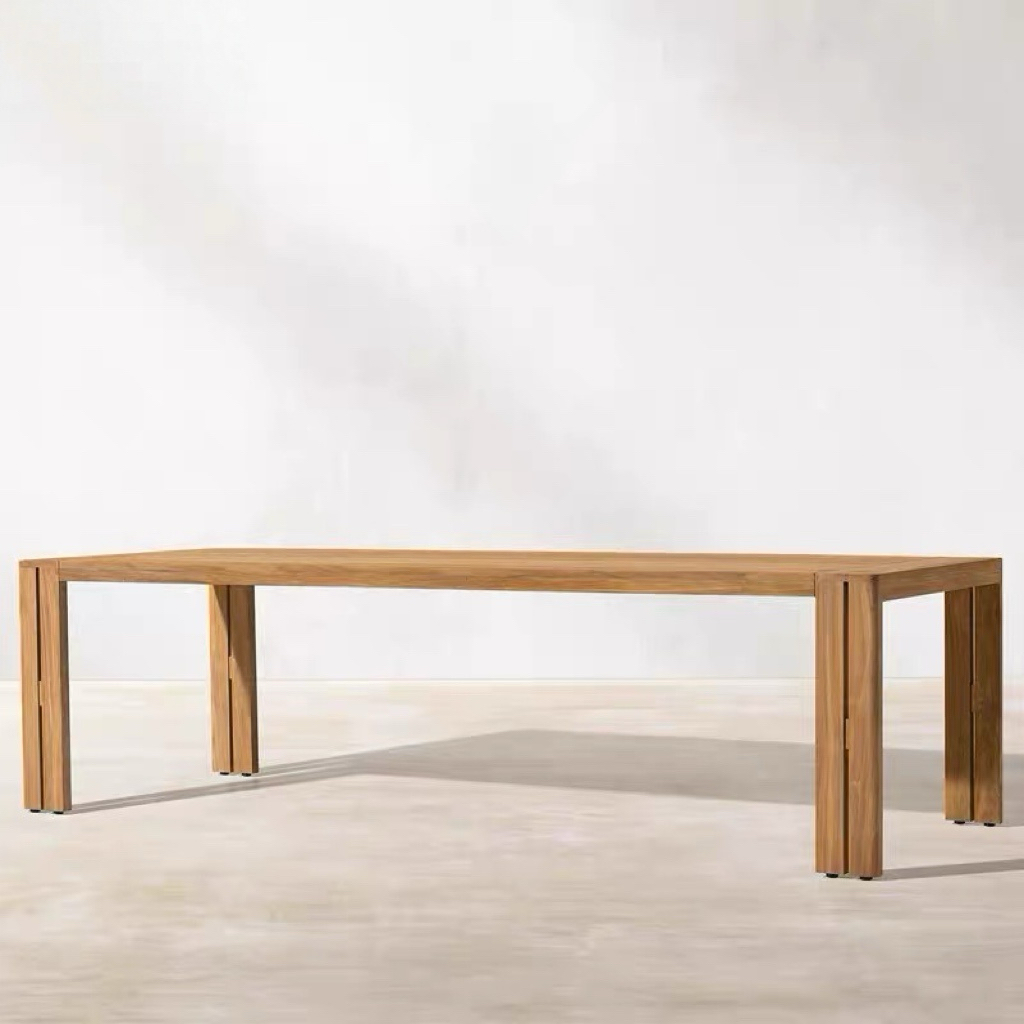 Luxury Teak Wood 6 8 10 Seater Dining Table Set Restaurant Patio Furniture Garden Outdoor Table and Chair Set for Hotel Villa