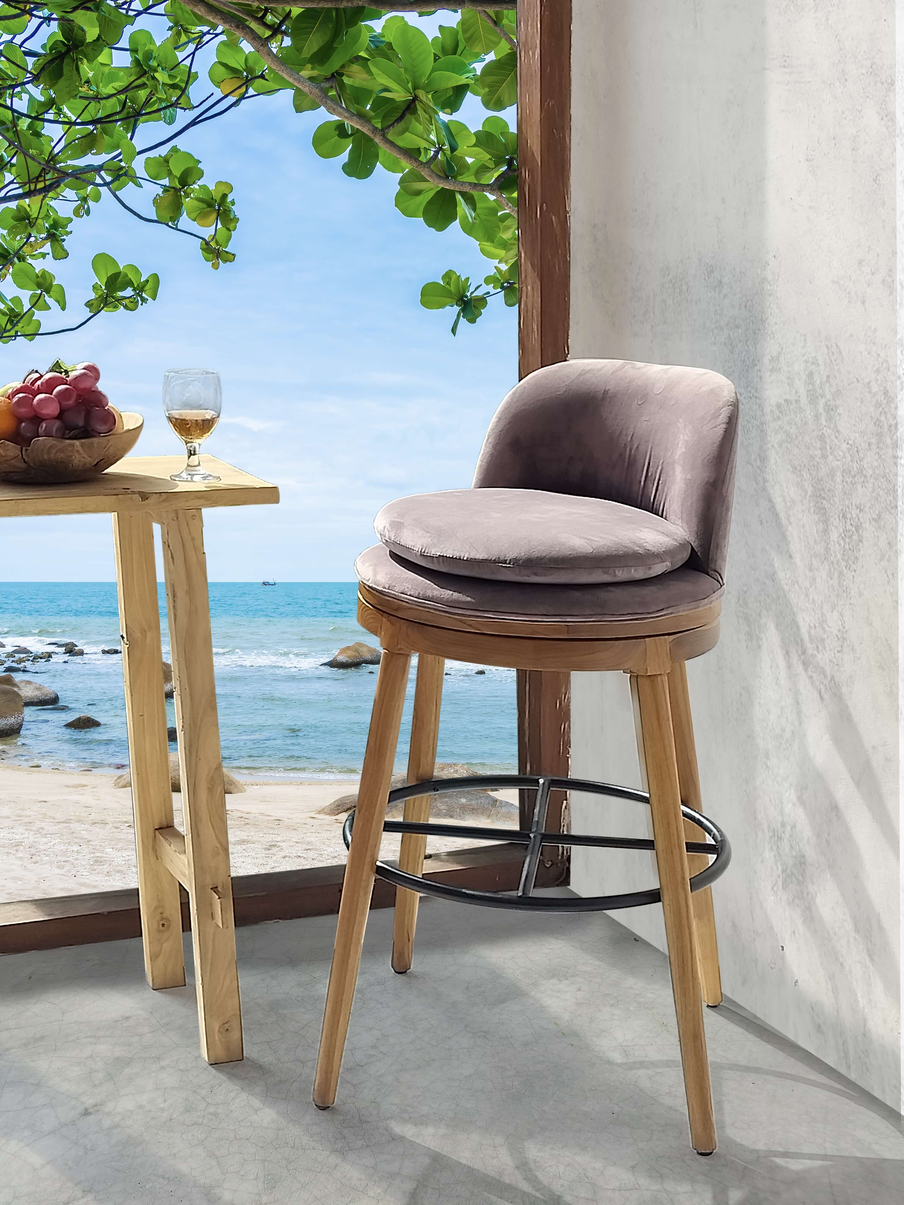 Indonesia Bali Wabi-sabi Rattan Furniture Complete Hotel Bedroom Dining Chair Set Eco Solid Wood For Hospitality Project