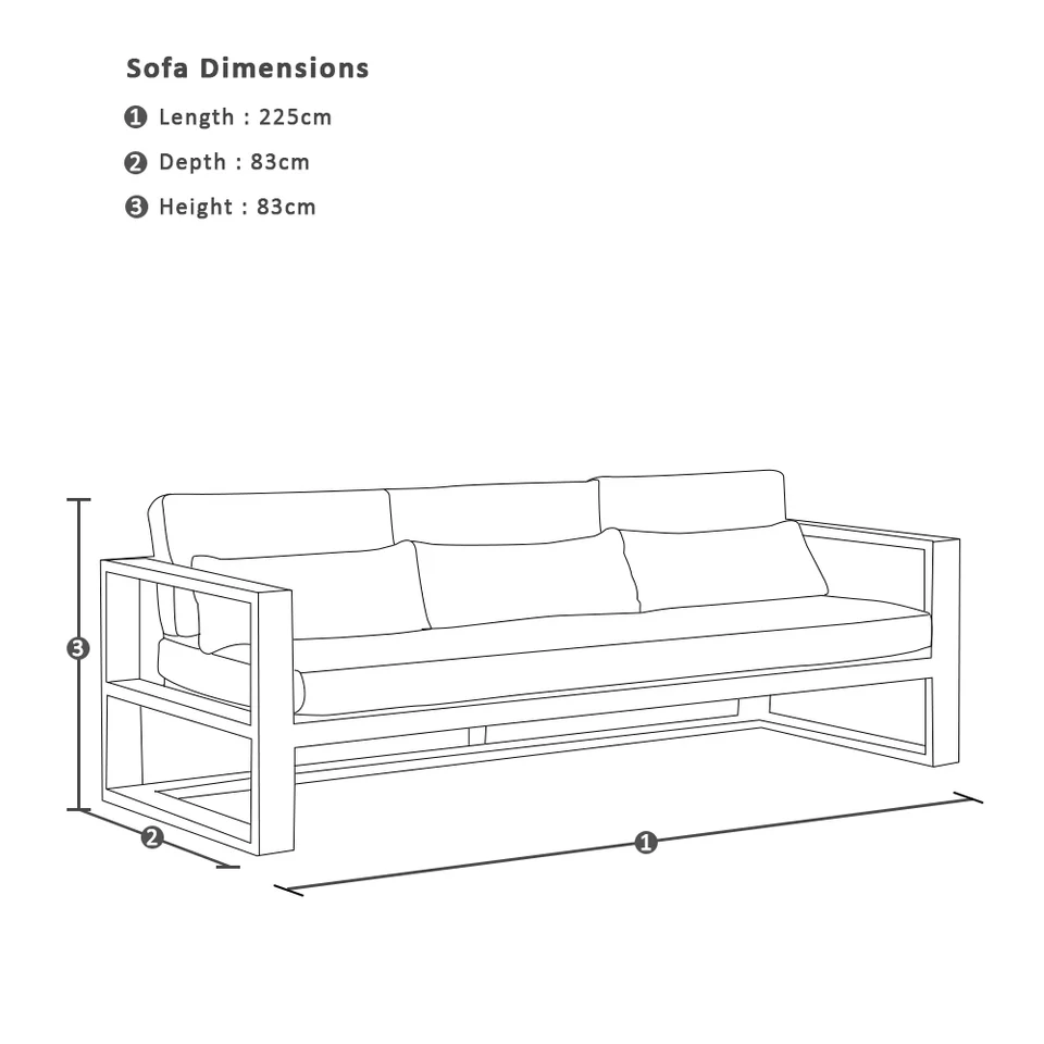 3 + 2 + 1 Seater Outdoor Lounge Suite Teak Aluminium Frame Multi-Functional Lift Coffee Table for Alfresco Patio Backyard
