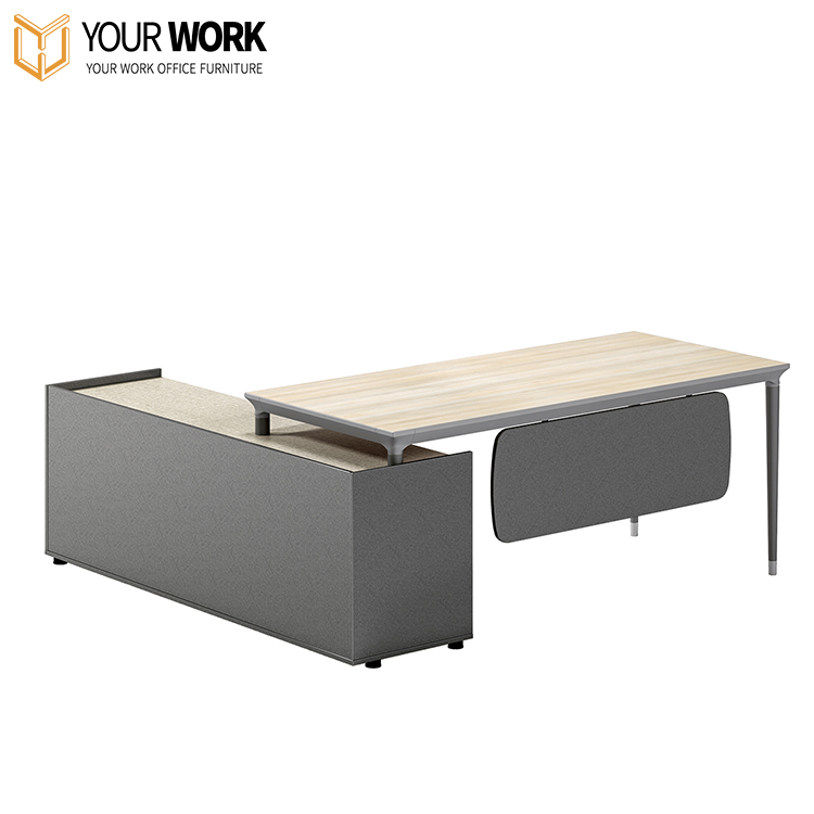 China's Best Quality Modern Executive Office Desk Teak Doctor L-Shape Manager Studio Table Small Executive Desk Solid Wood Style
