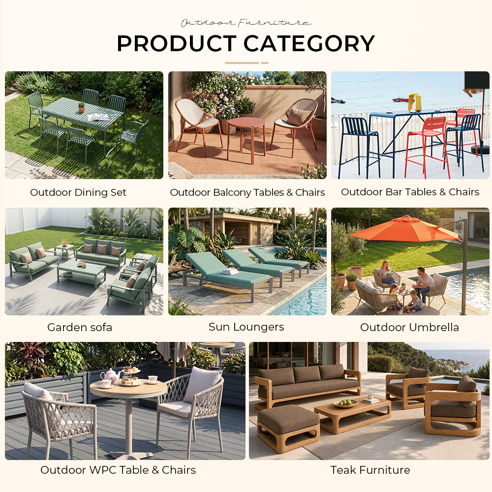 Contemporary Fluted Solid Teak Outdoor Sectional Sofa Set Patio Lounge Sofa Luxury Resort Villa Round Coffee Side Table