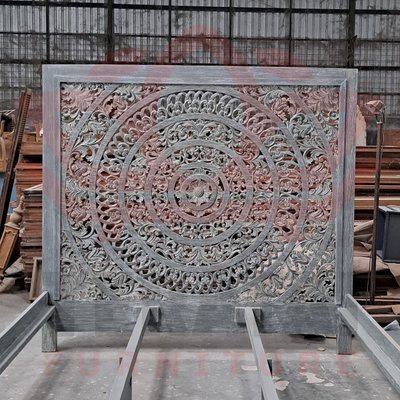 Bed Chennai King and Queen solid teak bed frame handcrafted in Jepara