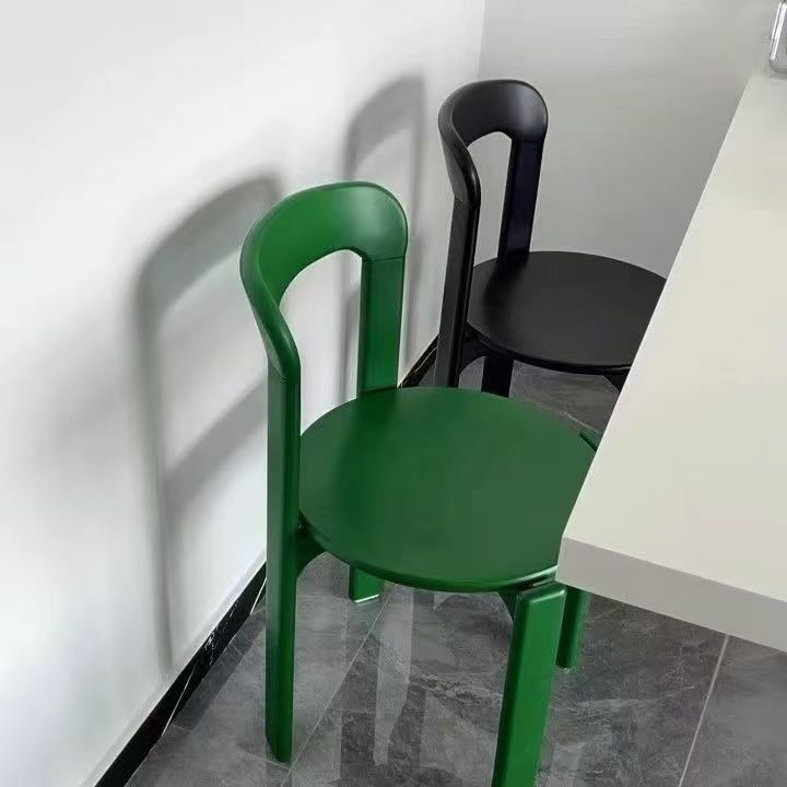 Vintage High-End Mid-century Teak Dining Chair Solid Stackable Modern Style For Home Restaurant Bedroom Gym Colorful Rey Chair