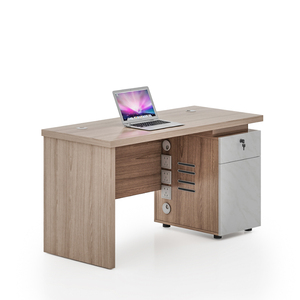 Contemporary and Minimalist Teak Computer Desk with 7 Drawers for Study Room and Office