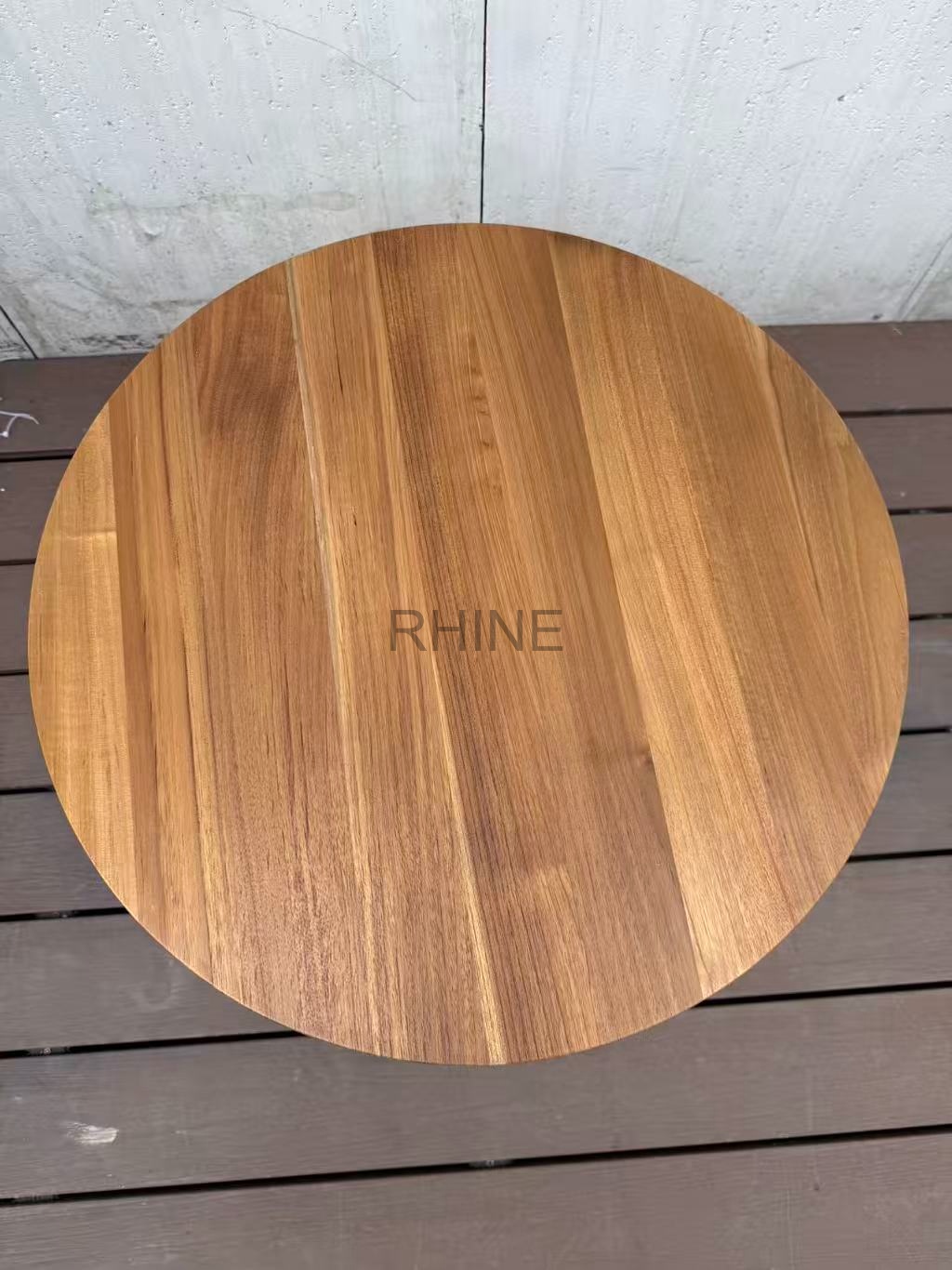 Waterproof &amp; Weather-resistant+Outdoor Solid Wood+Matte Aluminum Frame+Outdoor End Table for Pool/Restaurant/Commercial Space