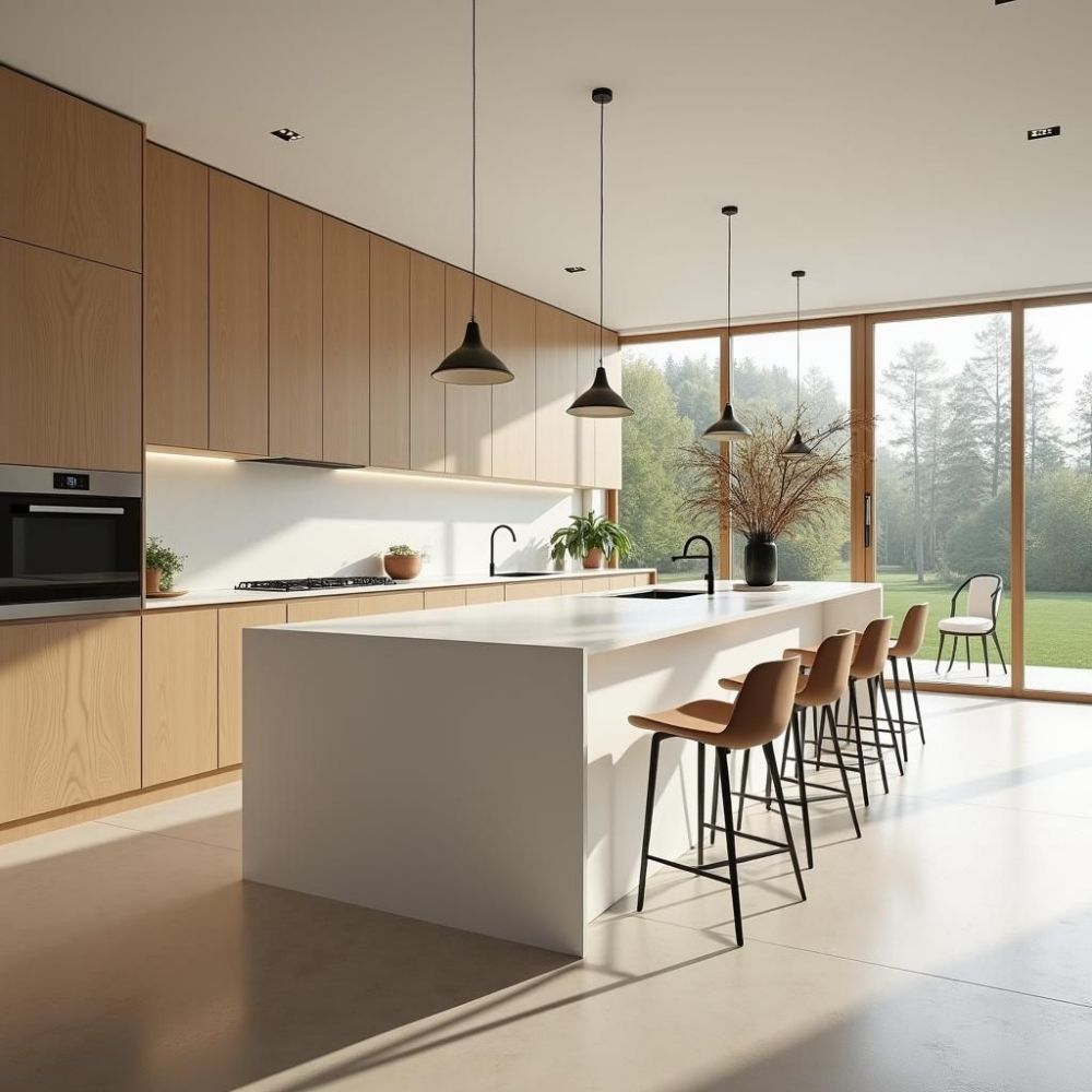 American Hot Selling Custom Made White Oak Wood Veneer Kitchen Cabinet for Sale