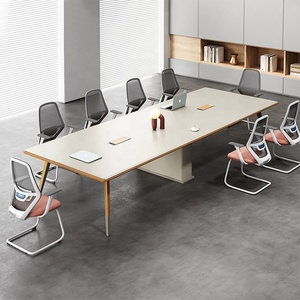 Modern 8-Person Teak Wood Conference Table for CEO Office China Supplier's Modern Office Furniture