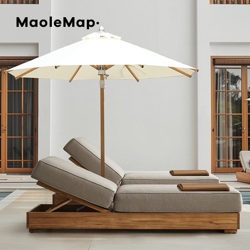 Pool Furniture Sun Bed Outdoor Nordic Coffee Shop Luxury Teak Patio Benches Hotel Design Garden Sofa High End Swood Coffee Table