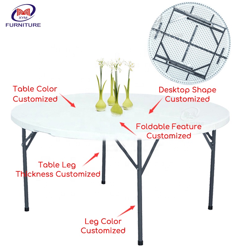 5ft Folding Round Plastic Table XYM-T24