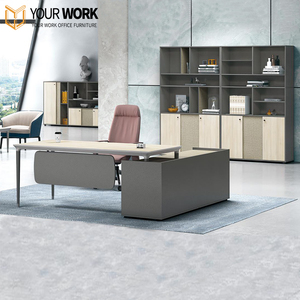 Executive Office Modern Teak L-Shape Desk