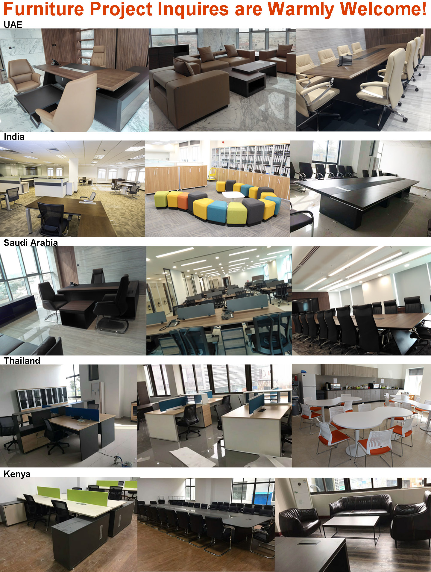 Teak Wood Melamine Office Furniture Set Straight Office Desk With Powder Coated Black Steel Legs