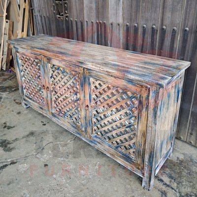 Kara buffet sideboard, solid teak cabinet handcrafted by Teratai Home
