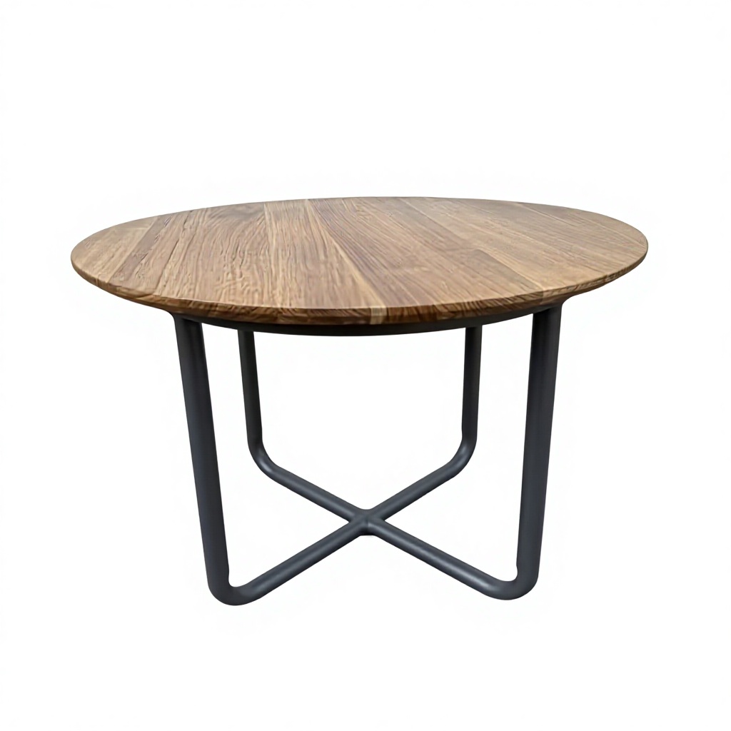 Waterproof &amp; Weather-resistant+Outdoor Solid Wood+Matte Aluminum Frame+Outdoor End Table for Pool/Restaurant/Commercial Space