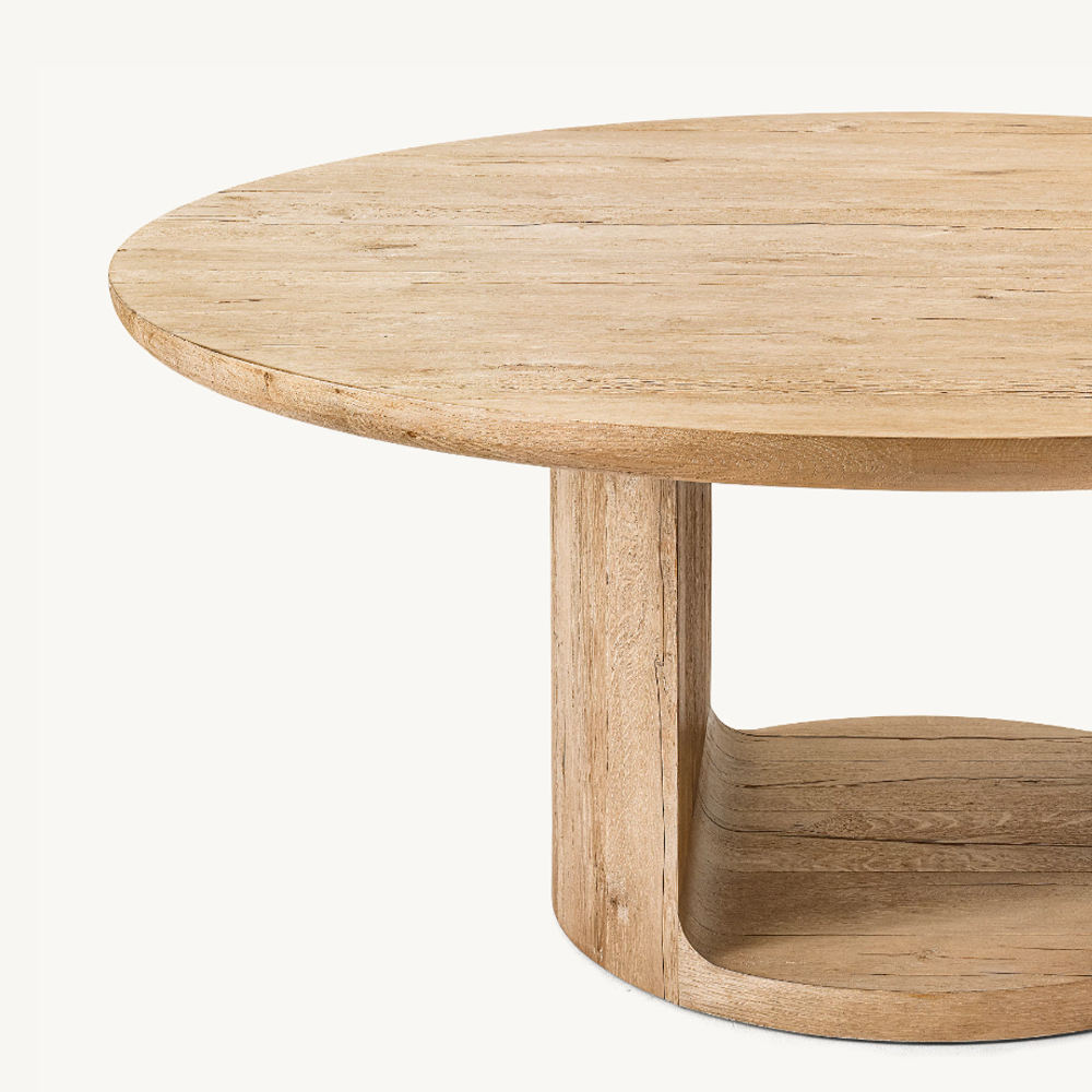 Mid Century Modern Round Solid Oak Wooden Dining Table with Armchair Furniture Dining Table Set for 4 6 Seats