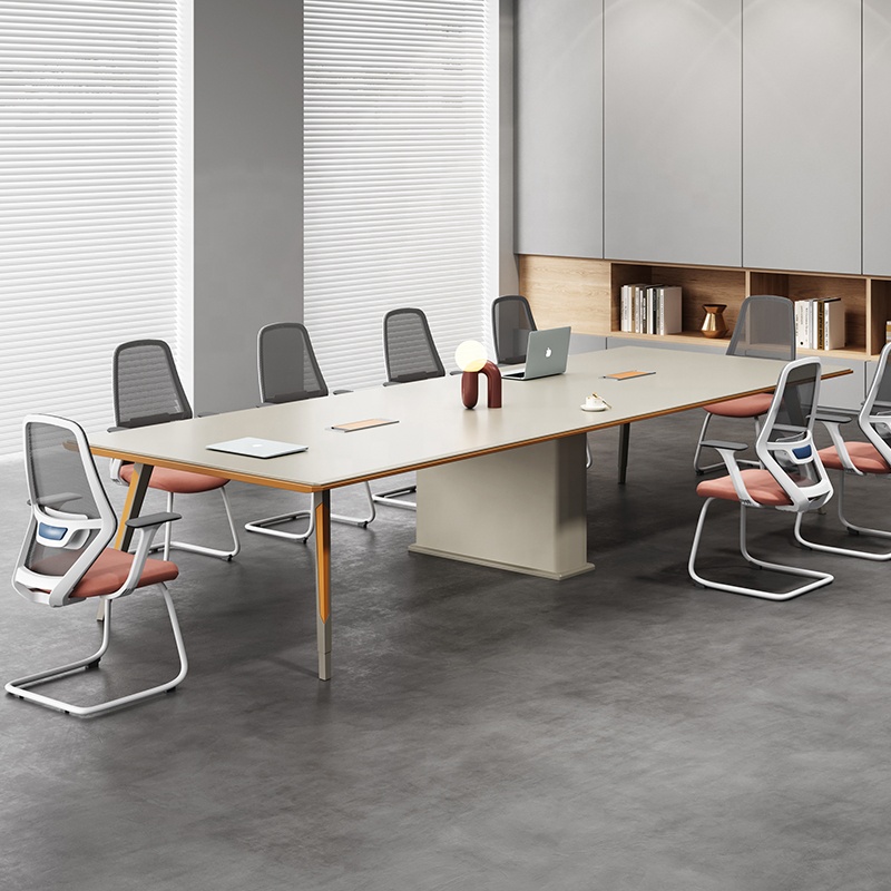 Modern 8-Person Teak Wood Conference Table for CEO Office China Supplier's Modern Office Furniture for Meeting Rooms
