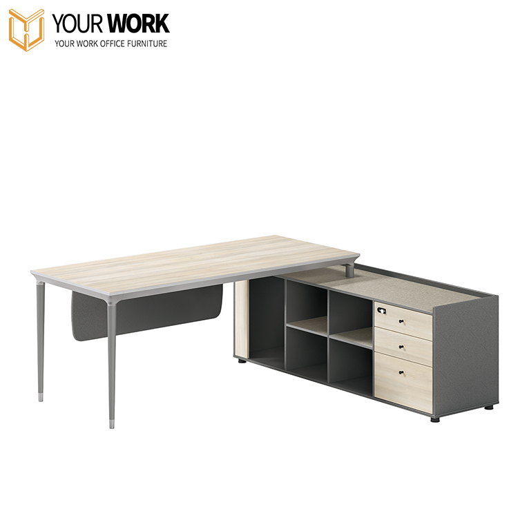 China's Best Quality Modern Executive Office Desk Teak Doctor L-Shape Manager Studio Table Small Executive Desk Solid Wood Style
