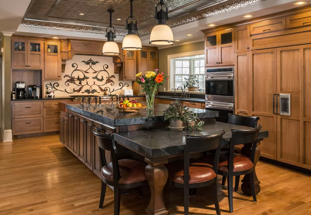 American Hot Selling Custom Made White Oak Wood Veneer Kitchen Cabinet for Sale