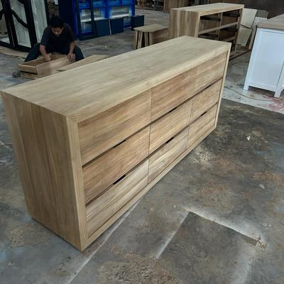 Oka 9-drawer console, handcrafted solid teak cabinet by Teratai Home, Jepara