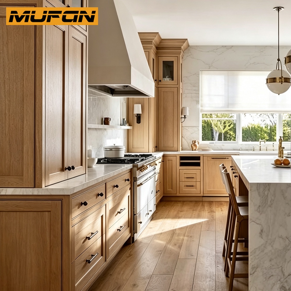American White Oak Shaker Kitchen Cabinet Furniture Sets Solid Wood Complete Inset Face Frame Kitchen Cabinets Design