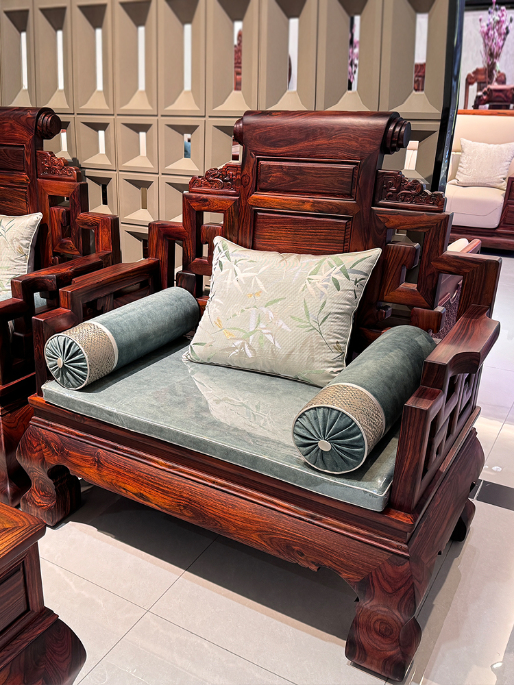 GB Ming Qing Classical Mahogany Furniture Chinese Living Room Indonesian Black Acid Wood Broadleaf Dalbergia Plain Surface Large
