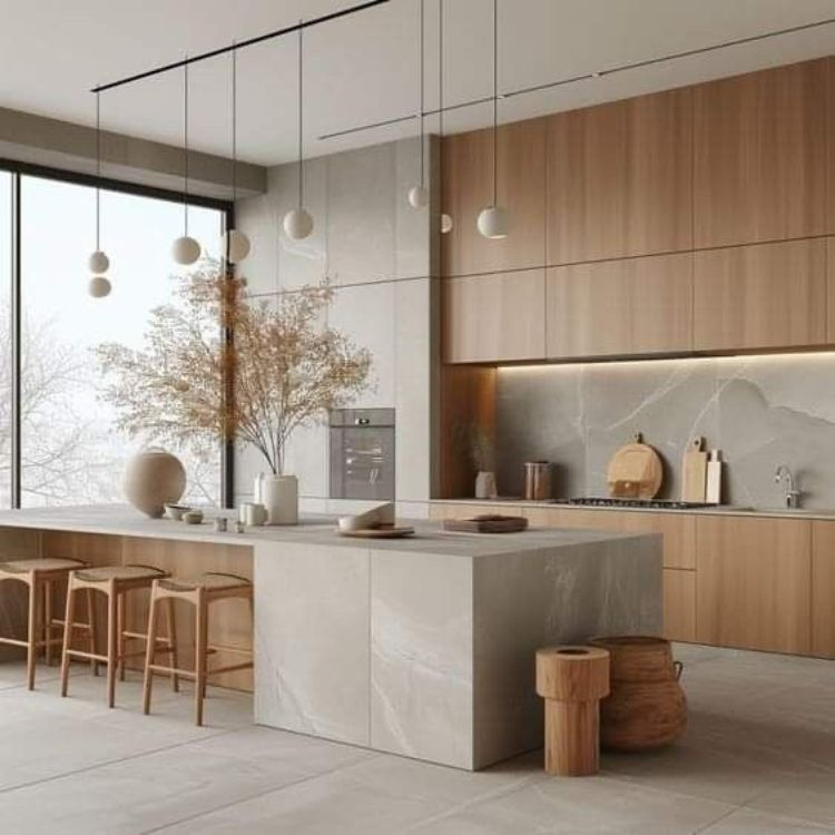 American Hot Selling Custom Made White Oak Wood Veneer Kitchen Cabinet for Sale