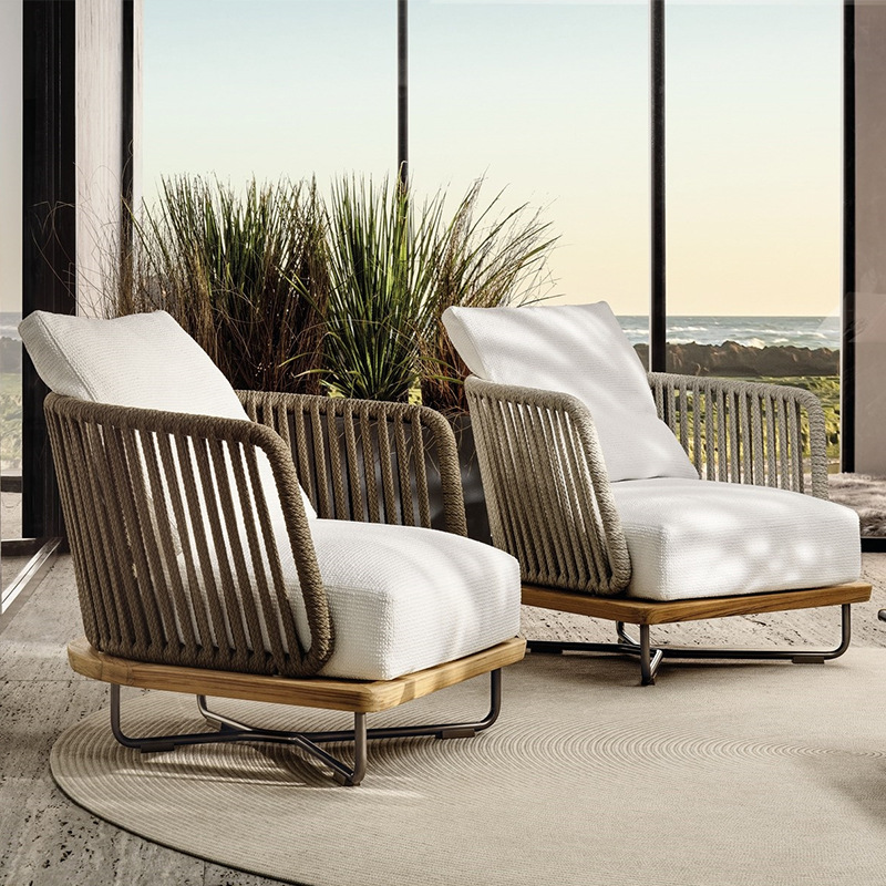 New Design Luxury Solid Teak Durable Outdoor Patio Garden Sofa Set for Living Room Courtyard Hotel