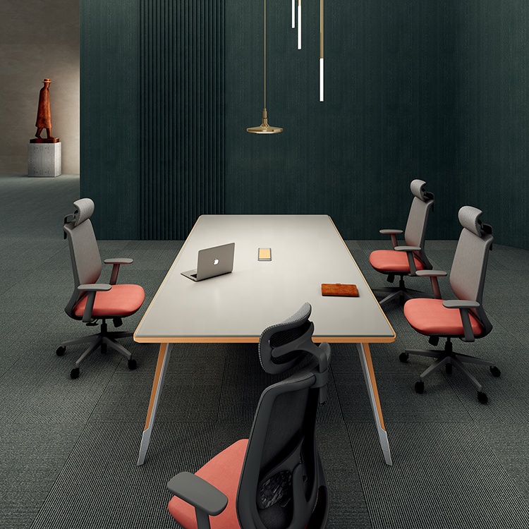 Modern 8-Person Teak Wood Conference Table for CEO Office China Supplier's Modern Office Furniture for Meeting Rooms