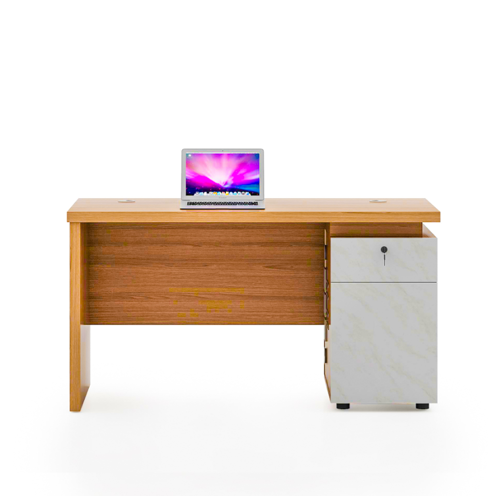 Contemporary and Minimalist Teak Computer Desk with 7 Drawers for Study Room and Office Table Customizable Wholesale Desks