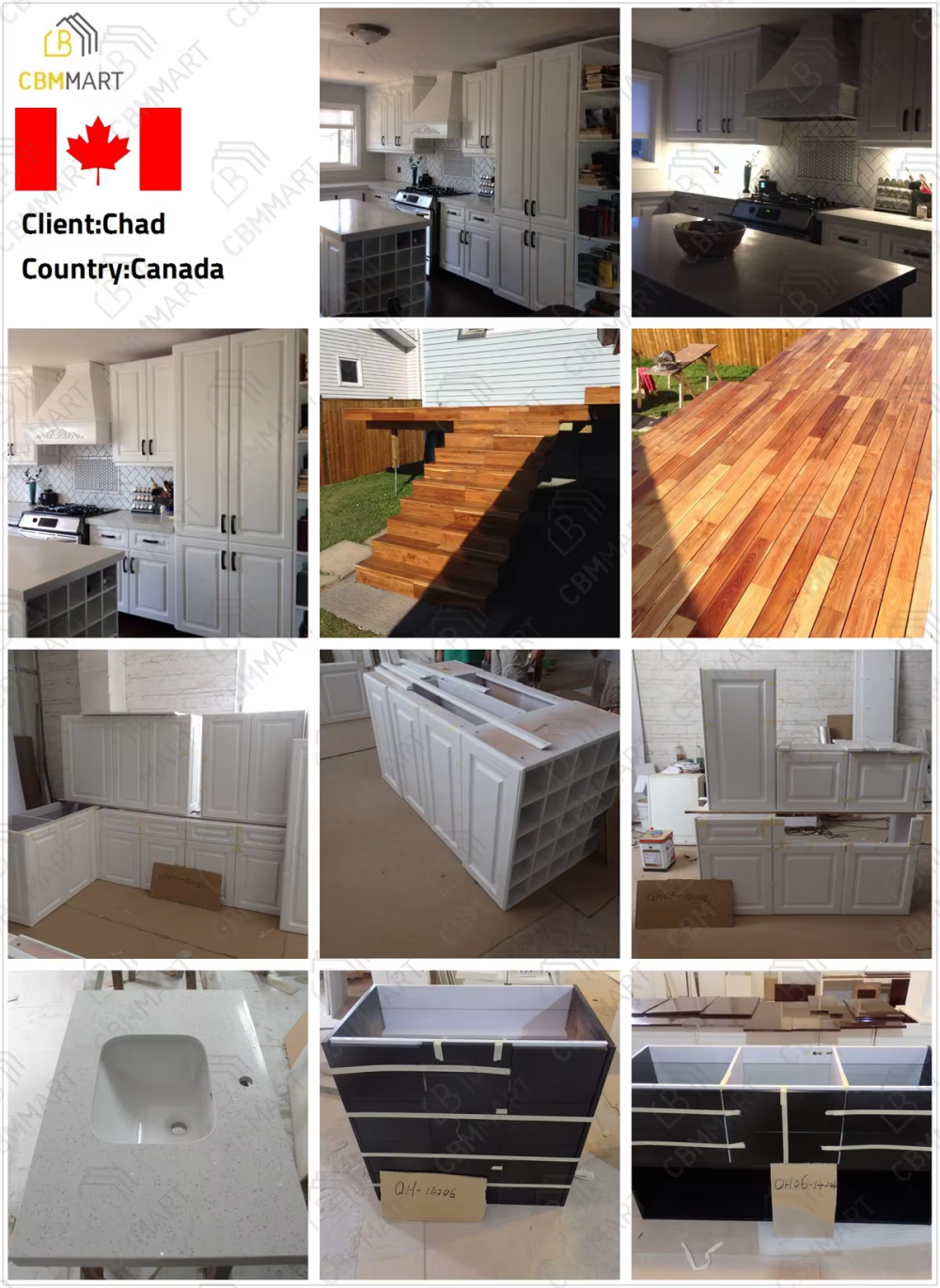 American Hot Selling Custom Made White Oak Wood Veneer Kitchen Cabinet for Sale