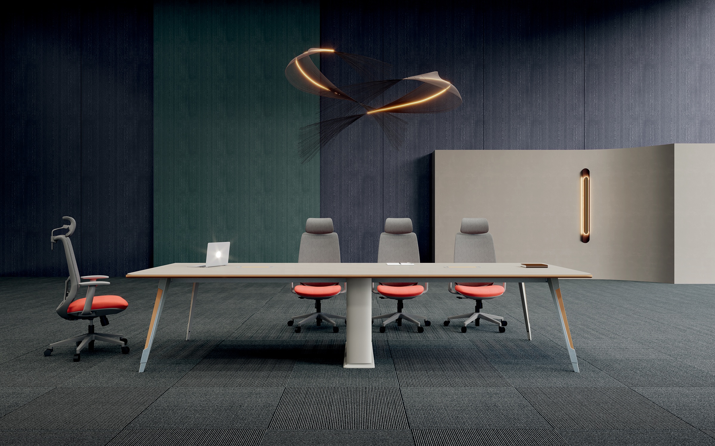 Modern 8-Person Teak Wood Conference Table for CEO Office China Supplier's Modern Office Furniture for Meeting Rooms