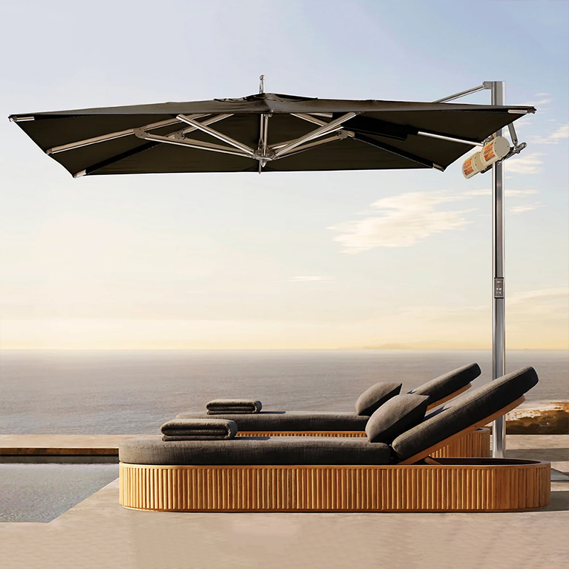 Hotel Outdoor Luxury UV Resistant Teak Sun Lounger Set with Minimalist Modern Design for Villa Garden Swimming Pool