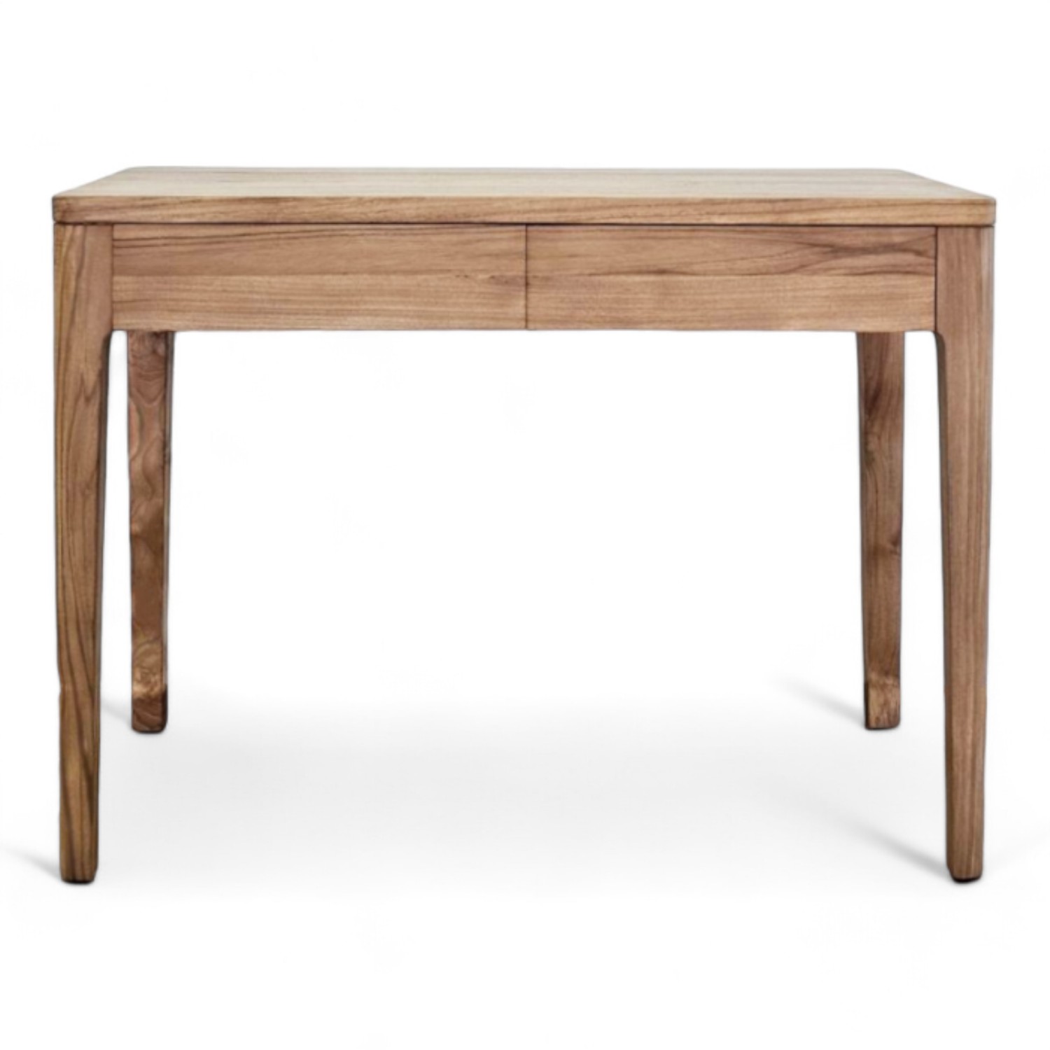 Contemporary Solid Teak Wood Convertible Eco-Friendly Bedroom Office Desk 2 Drawers Minimalist Writing Executive Farmhouse