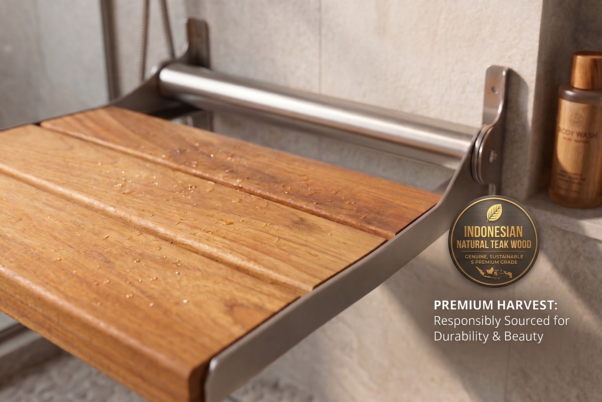 Home Care Teak Shower Features