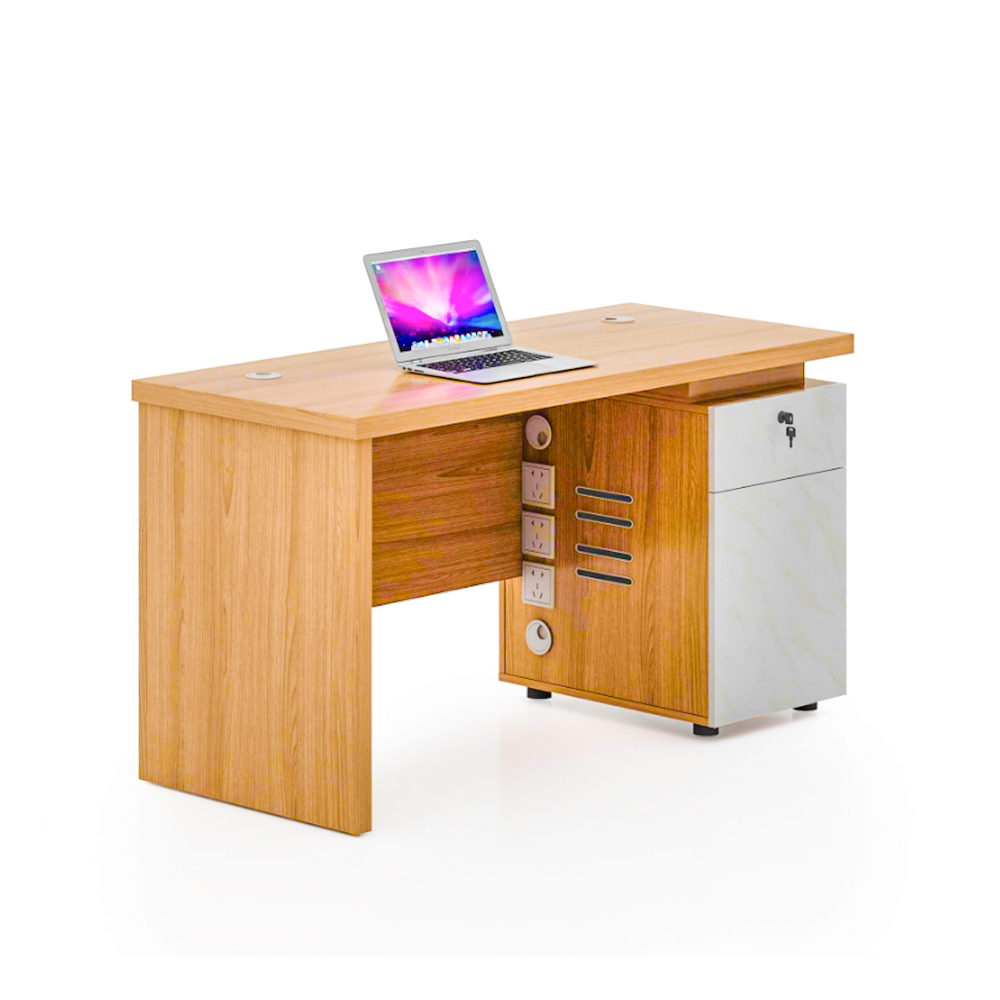 Contemporary and Minimalist Teak Computer Desk with 7 Drawers for Study Room and Office Table Customizable Wholesale Desks