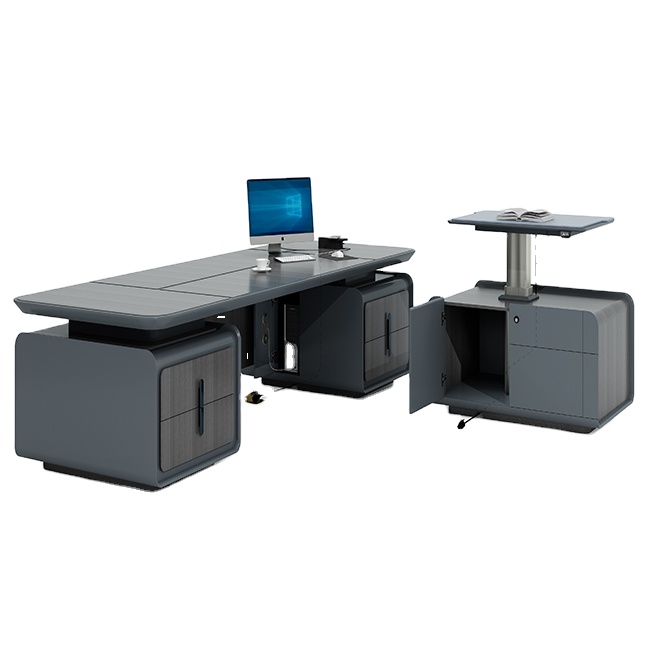Modern Extendable Teak Wood Executive Office Desk for Home CEO Manager with 5-Year Warranty