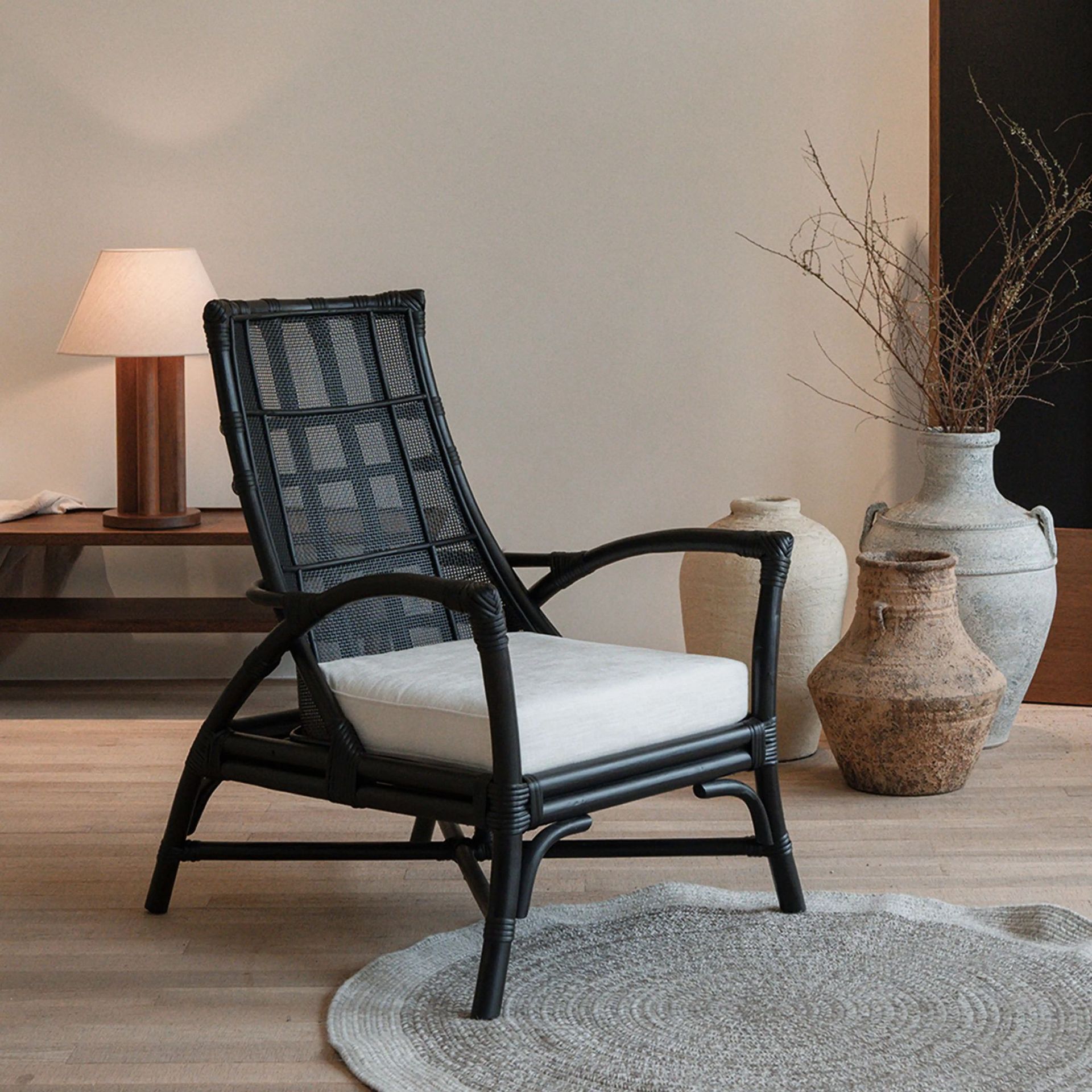 Natural Rattan Solid Wood Frame Modern Leisure Living Room Sofa Chair Indonesian Design Jifeng Homestay Designer Outdoor Use