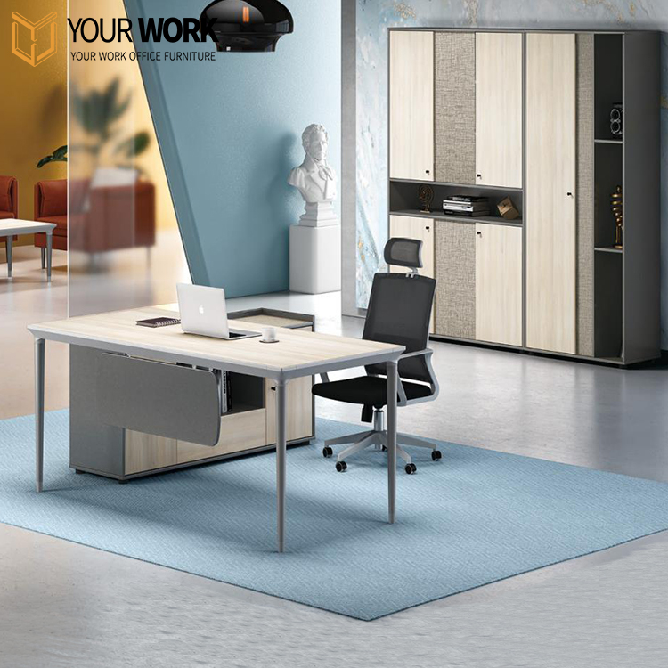 China's Best Quality Modern Executive Office Desk Teak Doctor L-Shape Manager Studio Table Small Executive Desk Solid Wood Style
