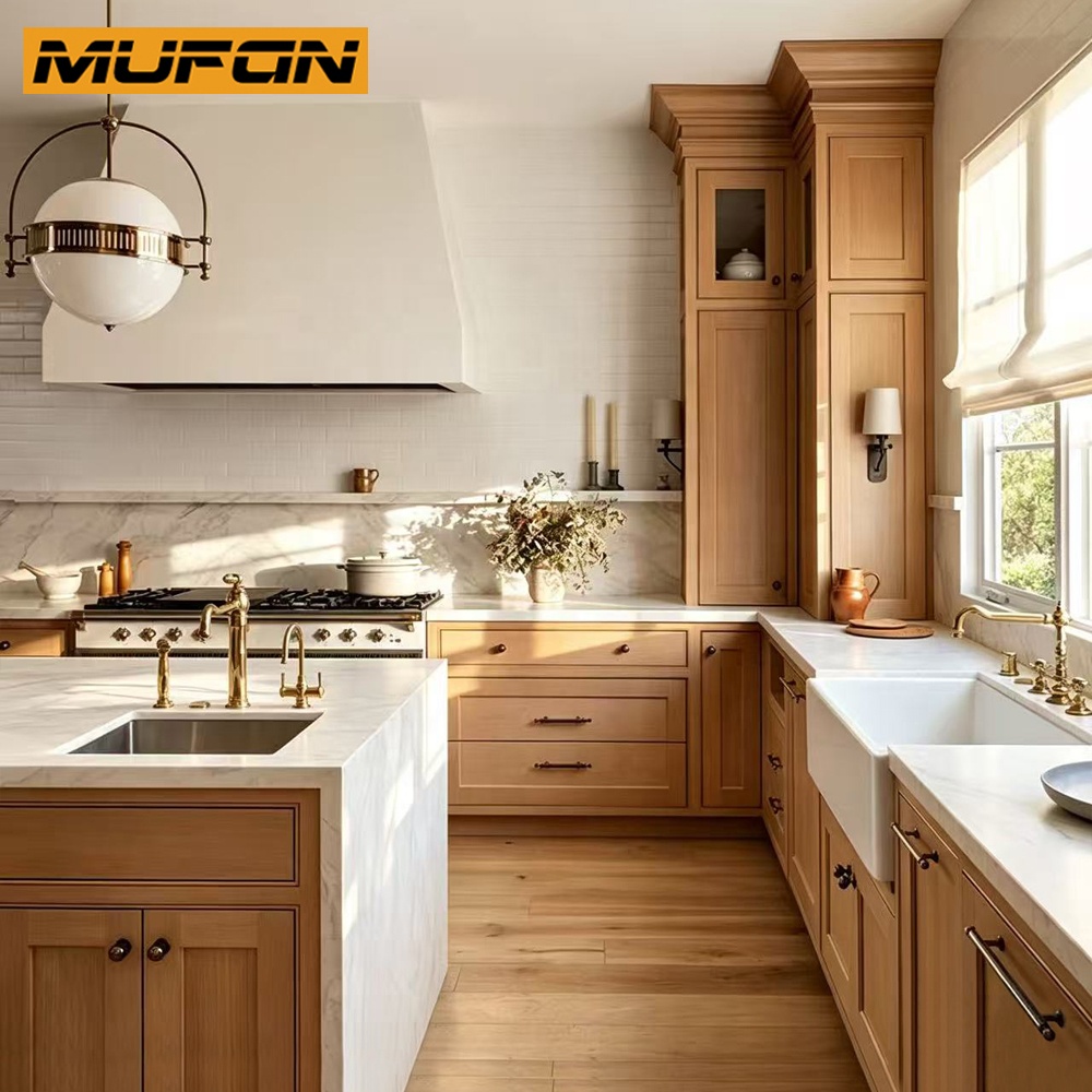 American White Oak Shaker Kitchen Cabinet Furniture Sets Solid Wood Complete Inset Face Frame Kitchen Cabinets Design