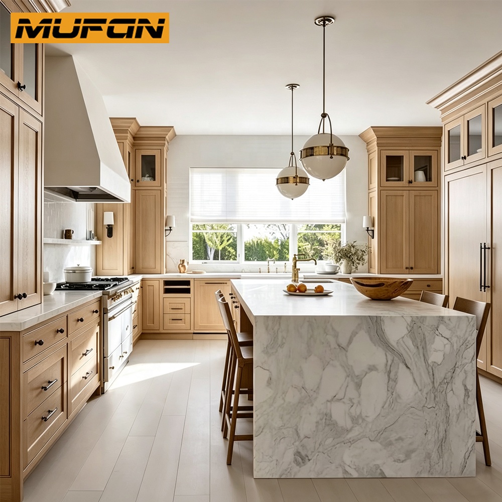 American White Oak Shaker Kitchen Cabinet Furniture Sets Solid Wood Complete Inset Face Frame Kitchen Cabinets Design