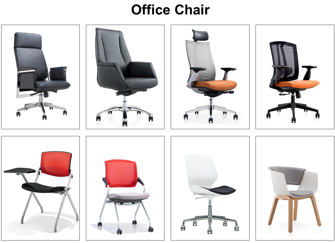 Teak Wood Melamine Office Furniture Set Straight Office Desk With Powder Coated Black Steel Legs