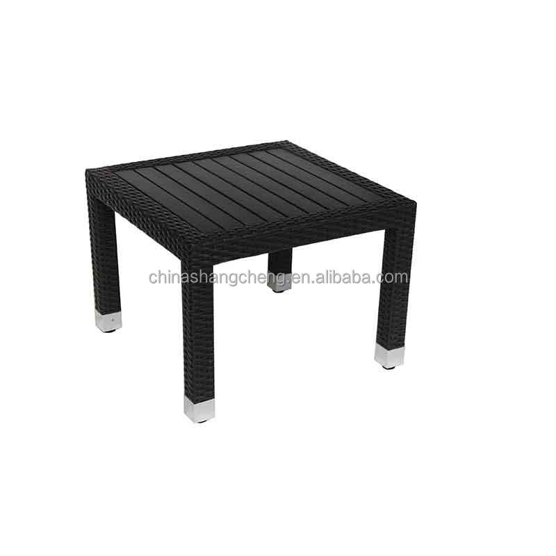 Low Price Square Wooden Rattan Wicker Aluminium Bistro Coffee Garden Teak Plastic Outdoor Wood Table